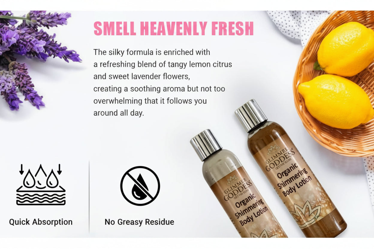 Glimmer Goddess Organic Shimmer Body Lotion - Bronze Sexy 8oz