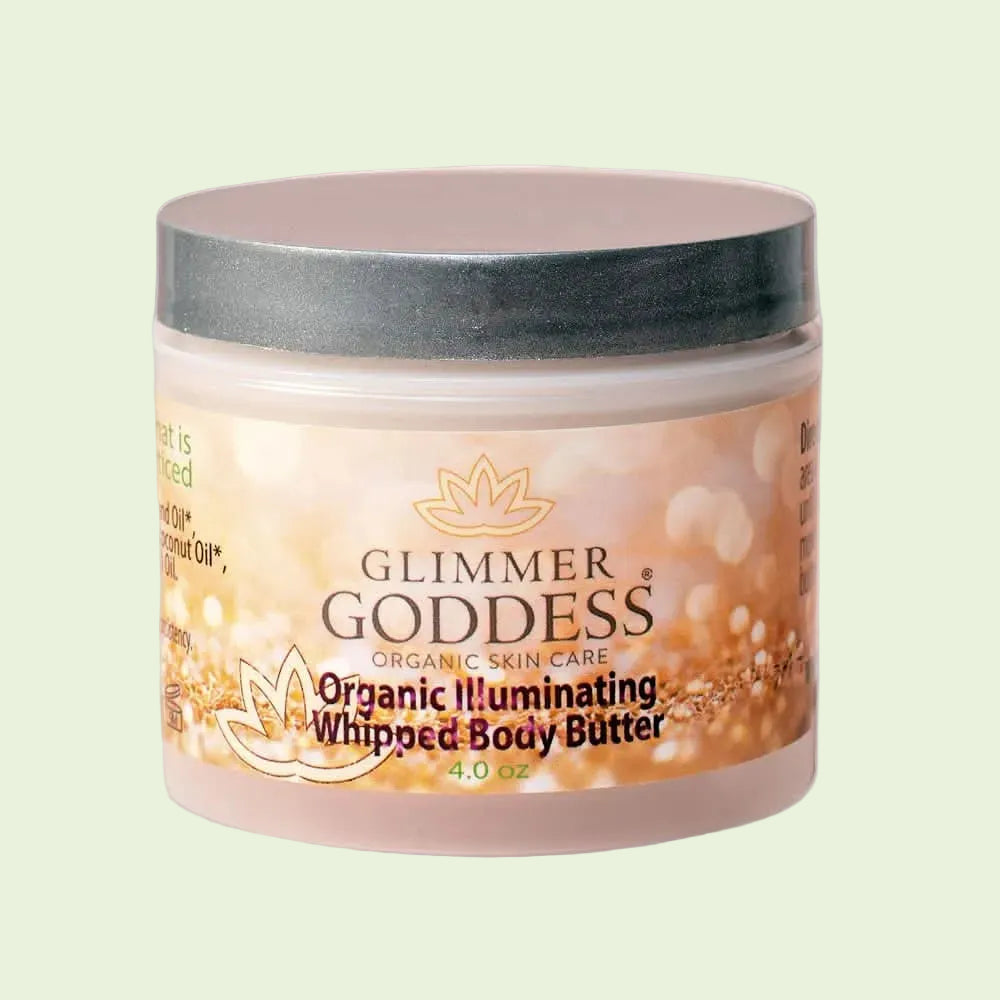 Glimmer Goddess Organic Shimmer Whipped Body Butter - Level 3 Super Gold 4 oz