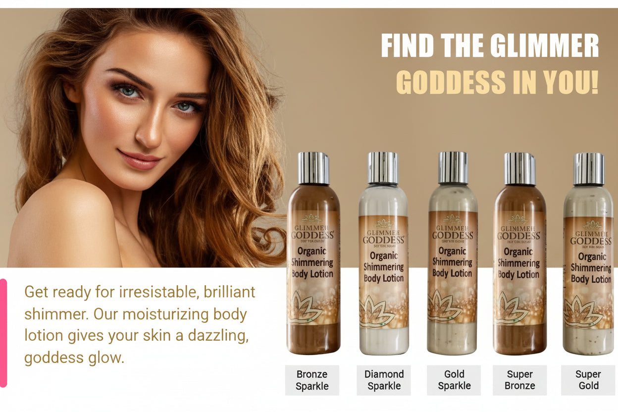 Glimmer Goddess Organic Shimmer Body Lotion - Gold Super