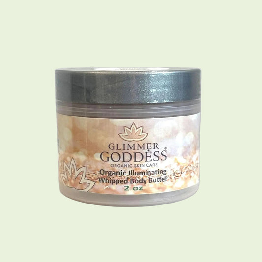 Glimmer Goddess Organic Shimmer Whipped Body Butter - Level 1 Subtle Gold 2 oz