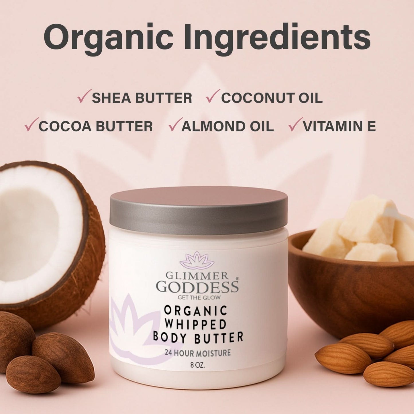 Glimmer Goddess Organic Whipped Body Butter - Evening Snow