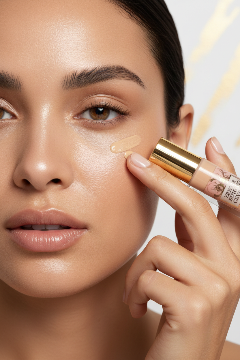 Close-up concealer application